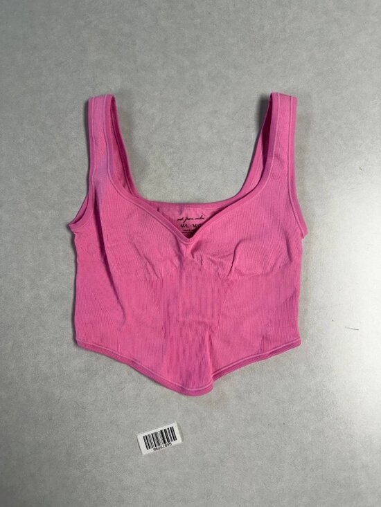 Out From Under Tops - WORN Out From Under Womens Crop Tank Top Pink Size M/L